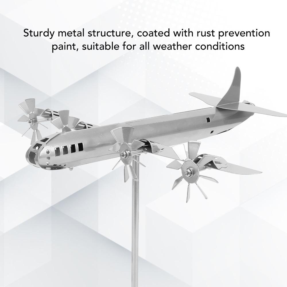 8pcs Iron Metal Wind Spinner Silver Garden Windmill Decor Airplane Windmill  Garden Yard Patio