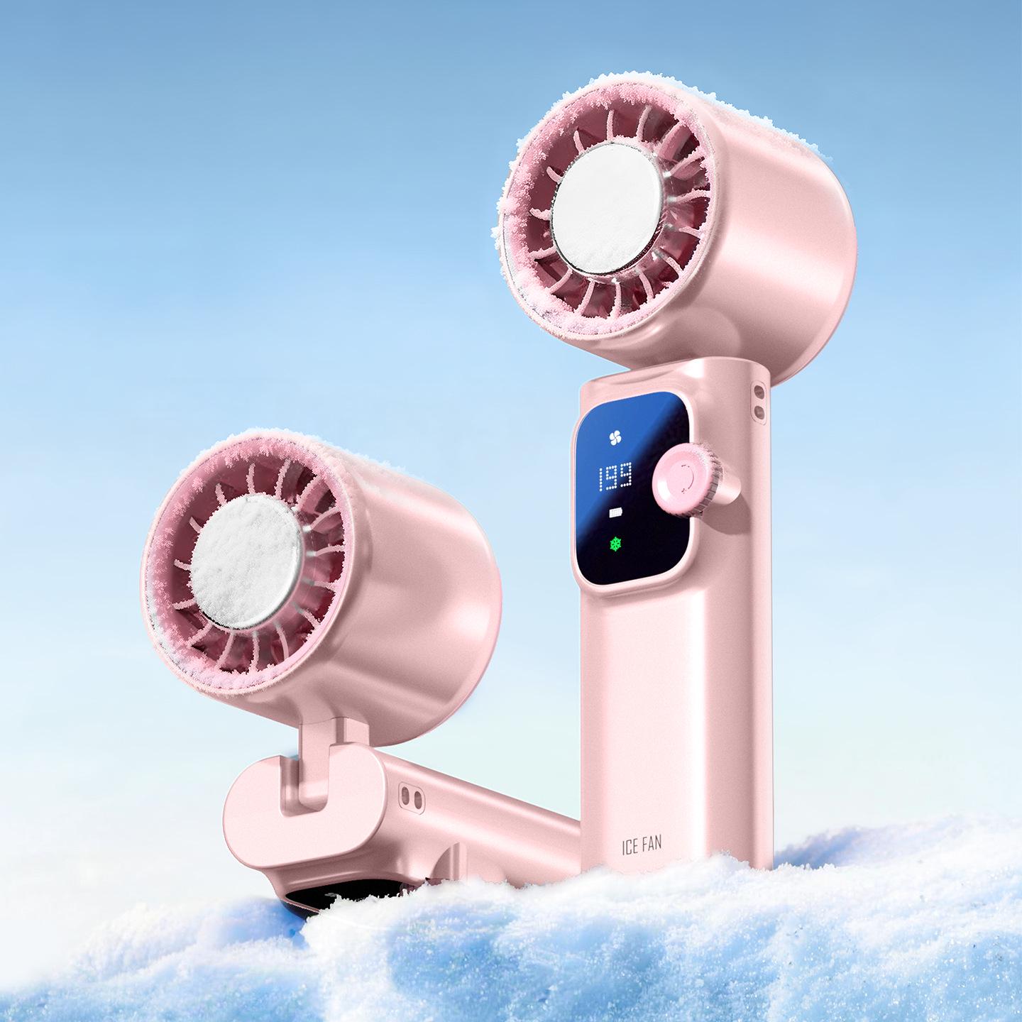 Portable USB Rechargeable Neck Fan with Ice Pack and Carabiner 60*54.4*182.8mm