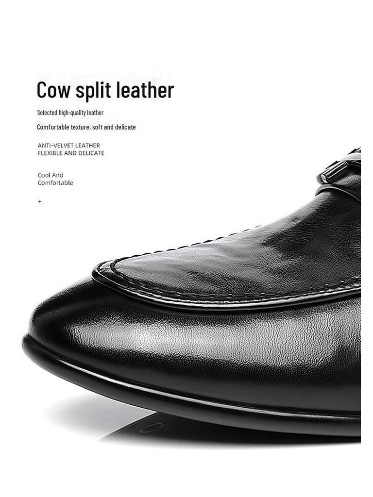 Korean Men's Leather Loafers: Comfortable, Breathable, Business Casual, British Fashion Formal Shoes.