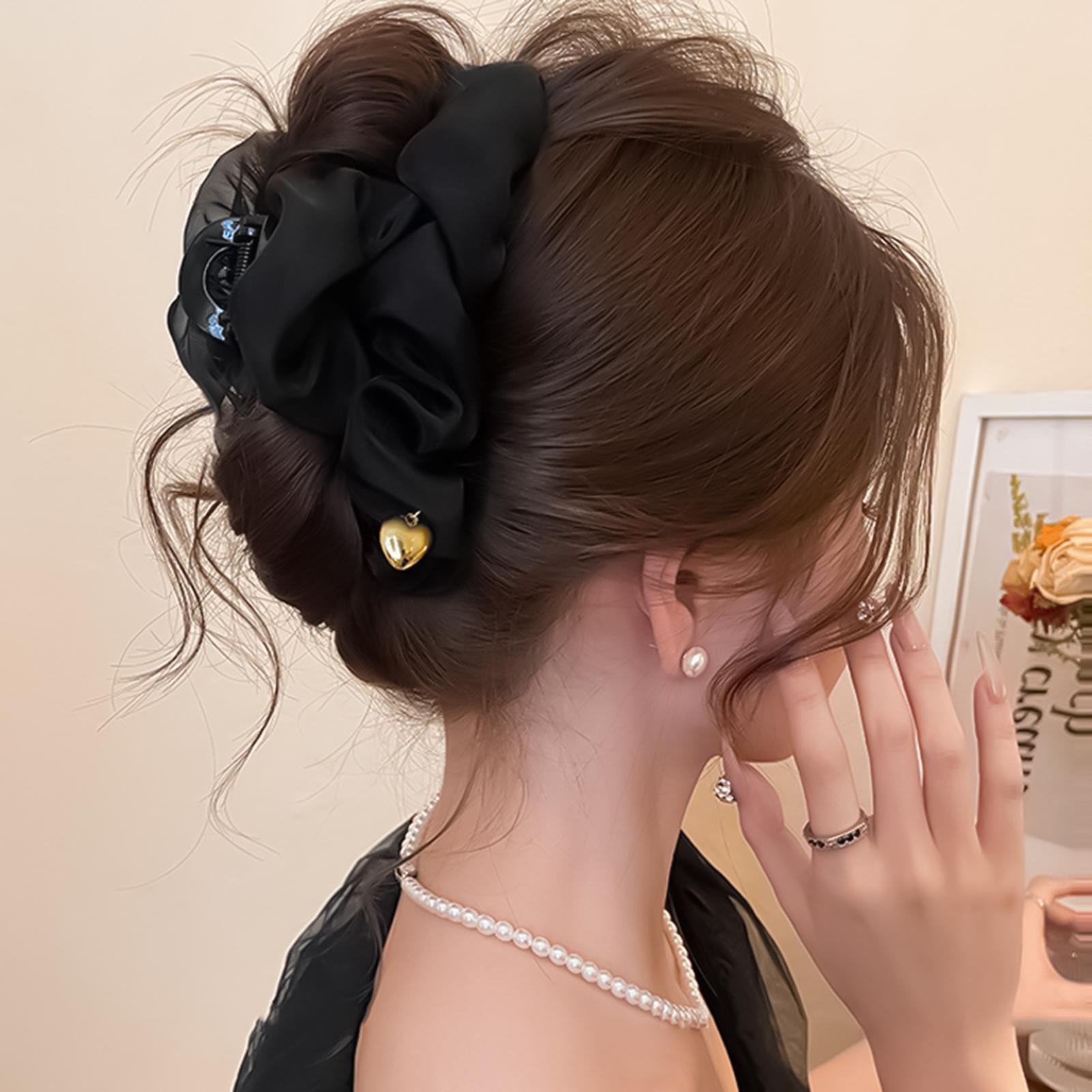 

Нежная большая заколка-краб для волос для женщин, модная элегантная плиссированная сетка, зажим-акула, корейский стиль, милые заколки для волос, аксессуары для волос для девочек