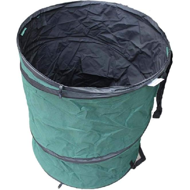 56-Gallon Canvas Garden Waste Bag Bucket 1Packs, Reusable Yard Leaf Bag Holder, Heavy-Duty Gardening Container, Collapsible Outdoor Tote Trash Basket