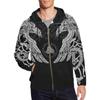 Tattoo Printed Sweatshirt Zipper Hooded Sweatshirt