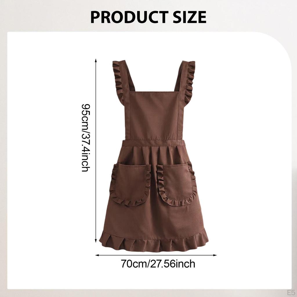 Adjustable Retro Ruffled Apron for Cooking, Housework, And Women's Activities; Ideal Cafes