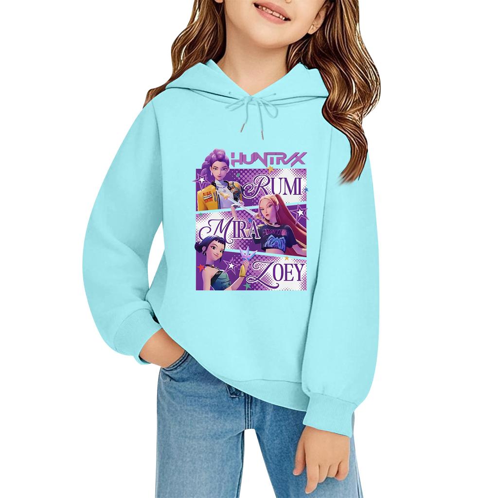 Kids' Long Sleeve Loose Pullover Letter Print Drawstring Hooded Sweatshirt