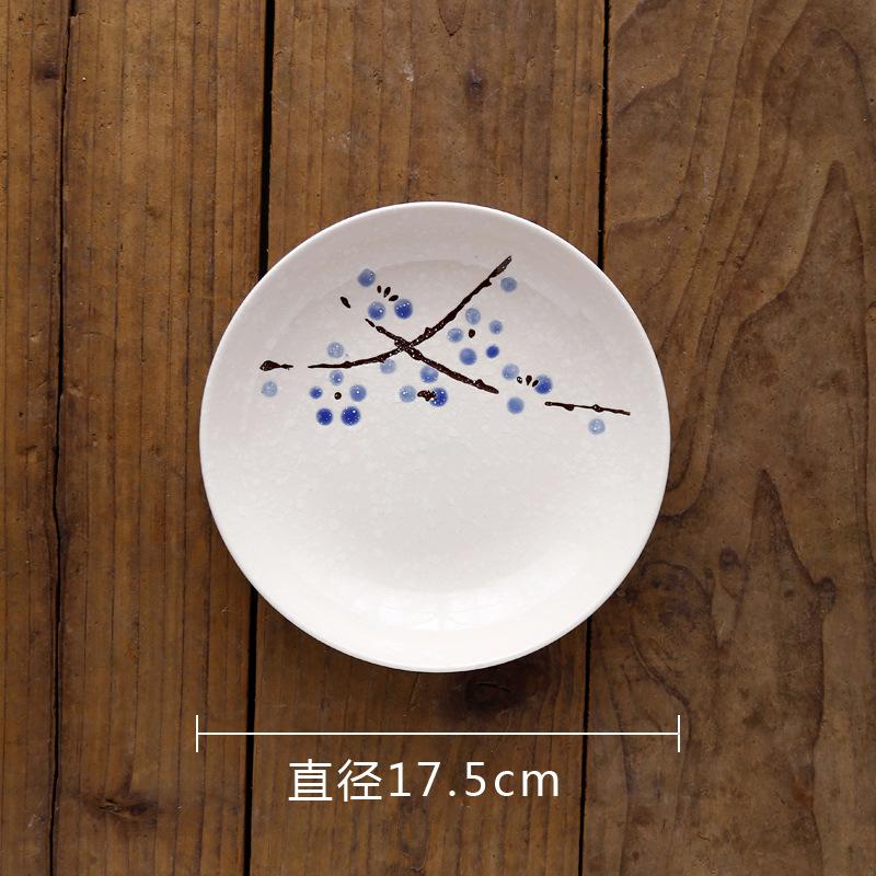 Creative 7-inch Japanese-Korean-style Deep Plate and Wind Snowflake Ceramic Fruit Plate Tableware Soup Rice Plate