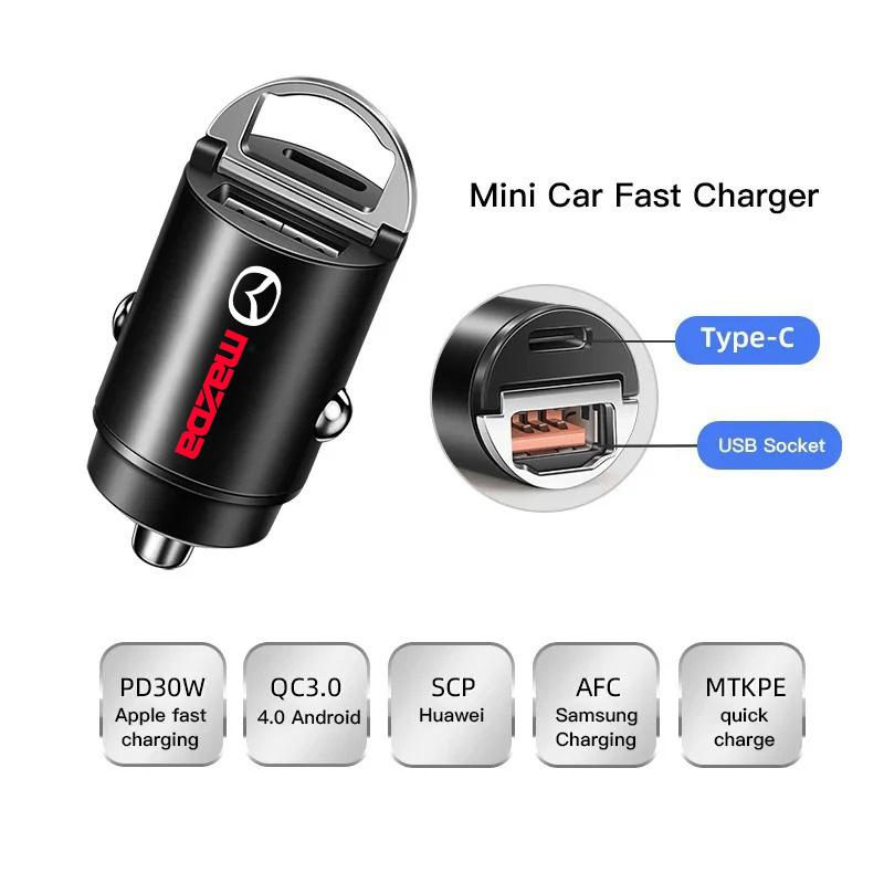 

Car Charger Adapter USB PD Type C Fast Charging Quick Charge For Mazda 3 6 Atenza Axela CX-5 CX3 323 RX8 MX5 CX5 car accessories