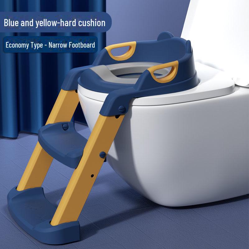 

Детская складная лестница для унитаза с кольцом - подходит для мальчиков и девочек hard pad жёлтый/синий