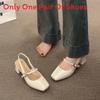 One Strap Sandals For Women With Pu Upper And Low Block Heel For Summer Casual Wear