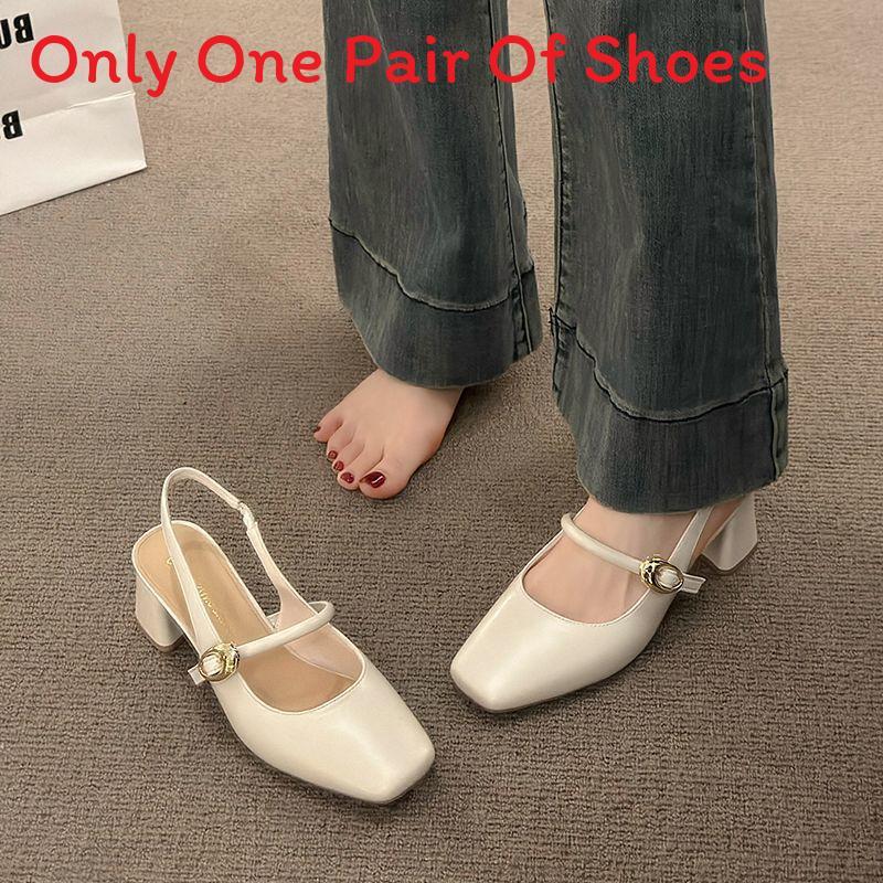 One Strap Sandals For Women With Pu Upper And Low Block Heel For Summer Casual Wear