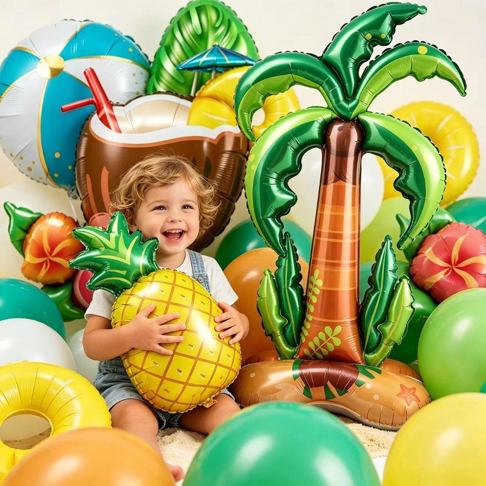 Hawaiian Pattern Beach Party Balloons Colorful Design Poolside Party Balloons For Beach Wedding