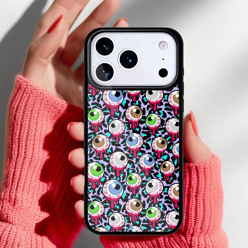 Halloween Scary Eyeball Phone Case for iPhone 17 16 15 14 13 Pro Max Back Cover for 12 11 Pro Coque
