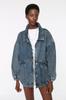 Women's Fashion New Jacket Black Pocket Detailed Oversize Denim Jacket