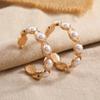 Chic Street Style Pearl Hoop Earrings: European & American Fashion with a Luxurious Touch