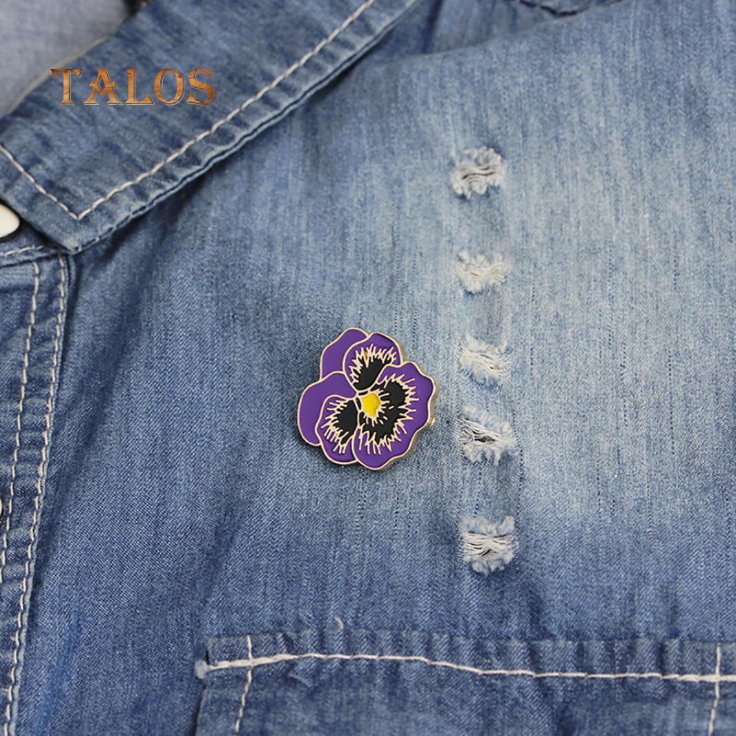 

Эмалевый значок-пин Анютины глазки