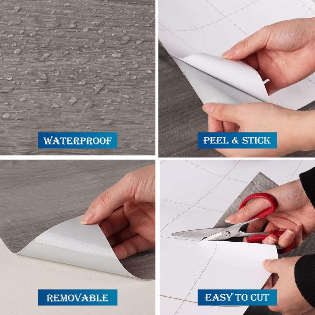 Gray Wood Grain Sticker for Furniture Wallpaper PVC Wallstickers DIY Walls Waterproof Door Kitchen Wardrobe Cabinet Decor Film