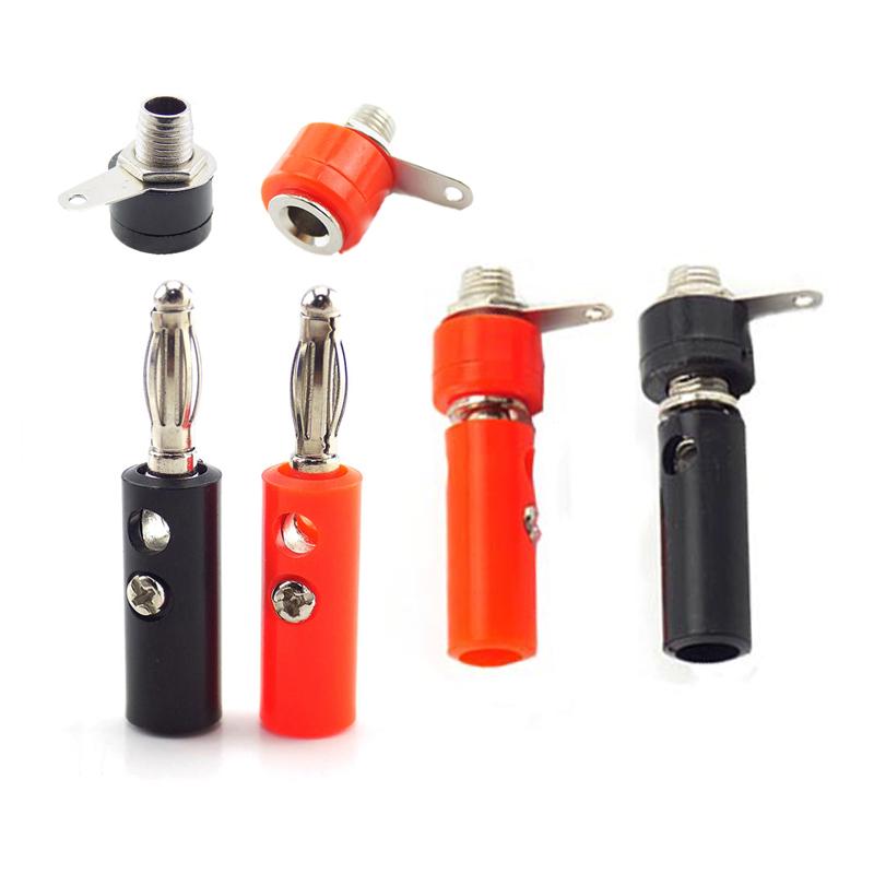 4mm Banana Jack Black Red Banana Socket 1set/2 Pieces Audio Speaker Terminal DIY Connectors