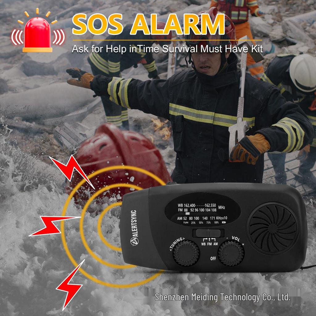2025 Hand-Crank Solar Emergency Radio with NOAA Alerts