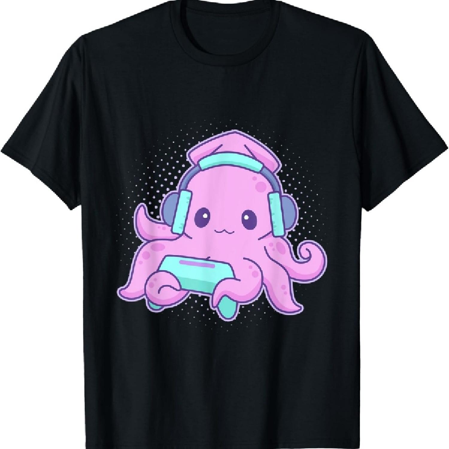 

Kawaii Gamer Squid With Controller T-Shirt XXXXXL чорний