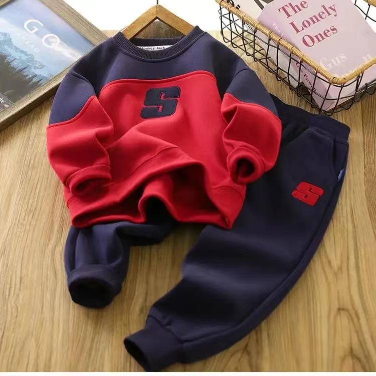 

Костюмы для мальчиков, Свитеры на весну и осень, Детская повседневная весенняя одежда, Спортивная одежда для мальчиков, Костюм-двойка 120 красный