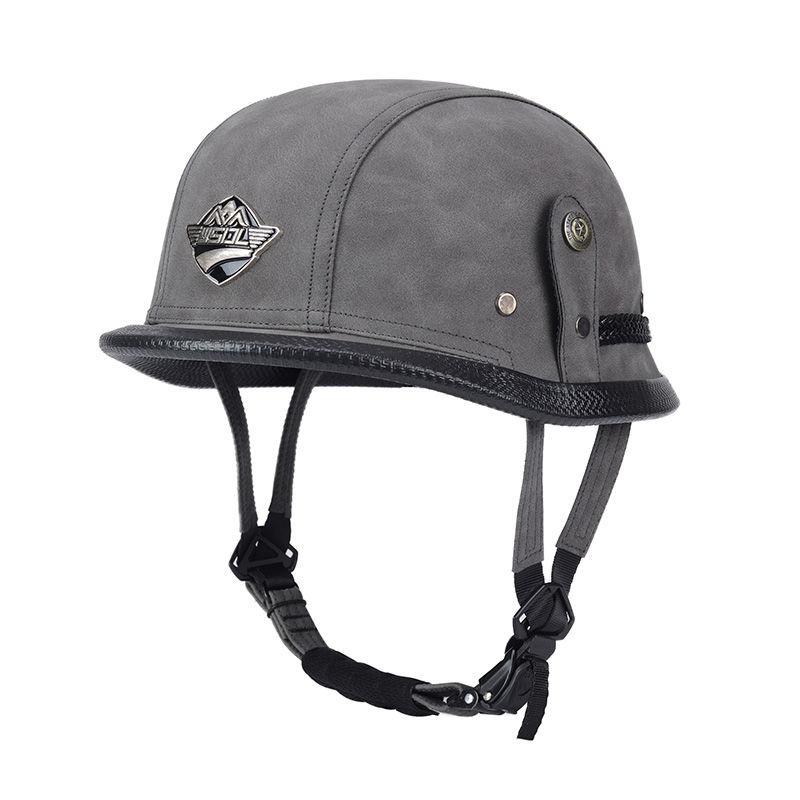 Pedal German Helmet Cruise Vintage Half Helmet Harley Men Motorcycle Helmet Locomotive Scaler Helmet Soldier Helmet Leather Helmet