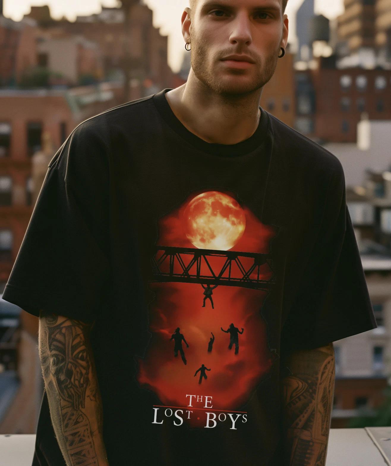 The Lost Boys T shirt - Classic Bridge Scene Print, Iconic 80s Vampire Film 4XL