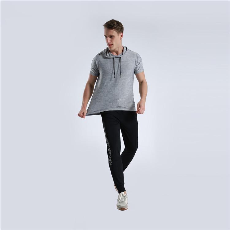 Hunter Star Camiseta fitness masculina de manga curta com capuz e secagem rápida