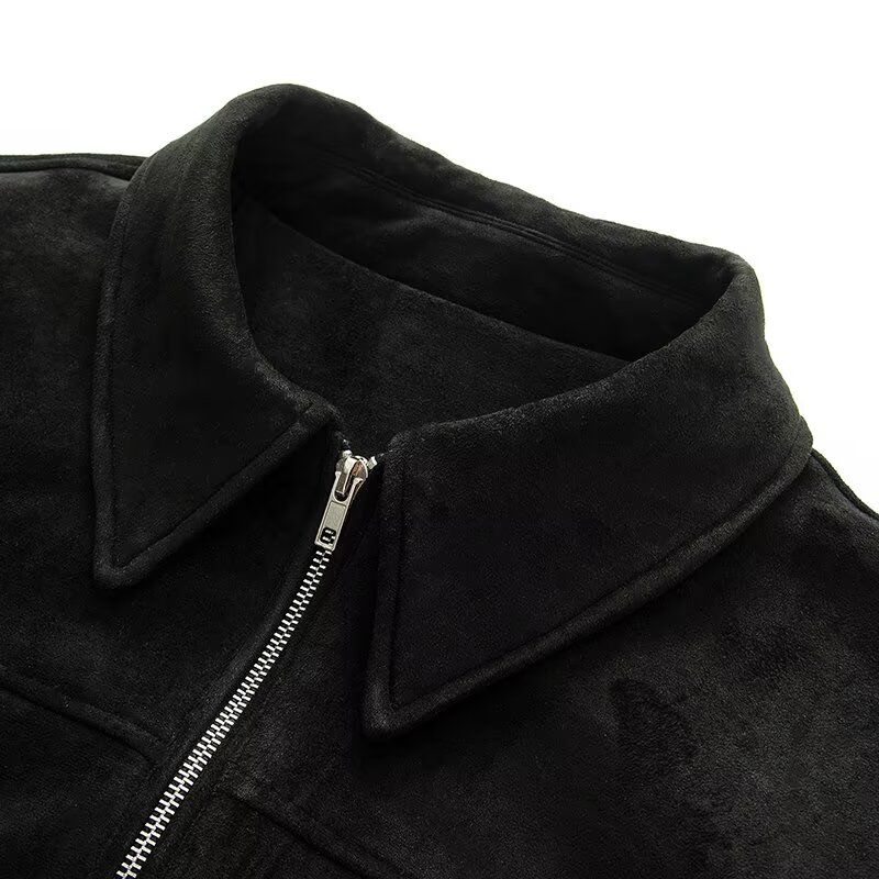 Kaslead New Women clothes Western Style Fashion Suede Fabric Bomber jacket Outerwear