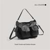 American Retro Large Capacity Crossbody Motorcycle Bag Black Tote Bag Hobo Bag Girls Bag Messenger Bag