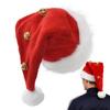 Christmas Santa Long Plush Hat Bell Thickened Red Hat Adults And Kids Xmas Holiday Hats New Year Festive Party Supplies