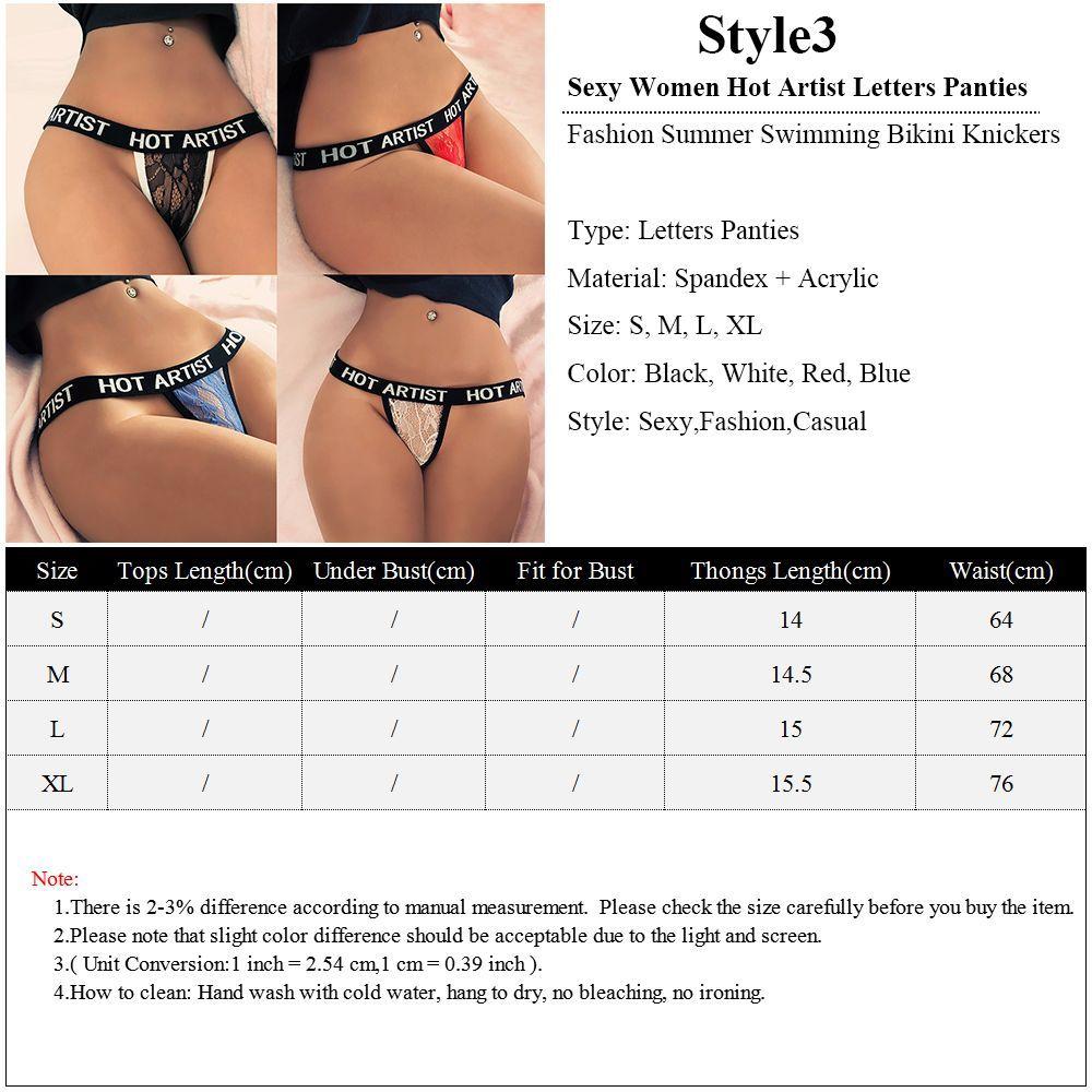 Women Letters Knickers Bikini Briefs Sexy Panties Bandage G-string Thongs