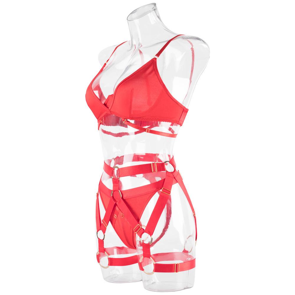 European Motorcycle Chain Garter Lingerie Set for Women