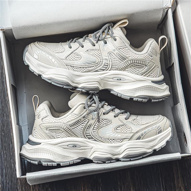 Spring Men's Breathable Mesh Shoes Versatile Thick-soled Sports Shoes Casual Dad Shoes