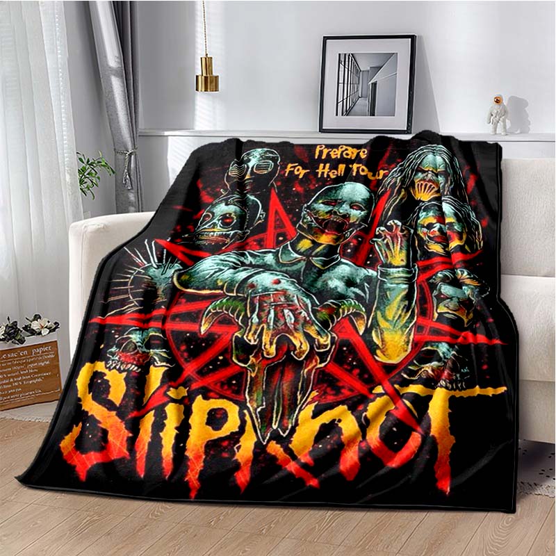 Coperta stampata con copertina dell'album Slipknot, Rap-Metal, Heavy Metal, Morbida e Calda in Flanella, per Divano, Letto, Ufficio Portatile, Regalo