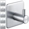 Self-adhesive Hook Bathroom Hooks for Towels Silver 6 Pieces