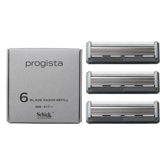 Schick ProGista 6-Blade Razor Refills (3-Count) for Men, Black