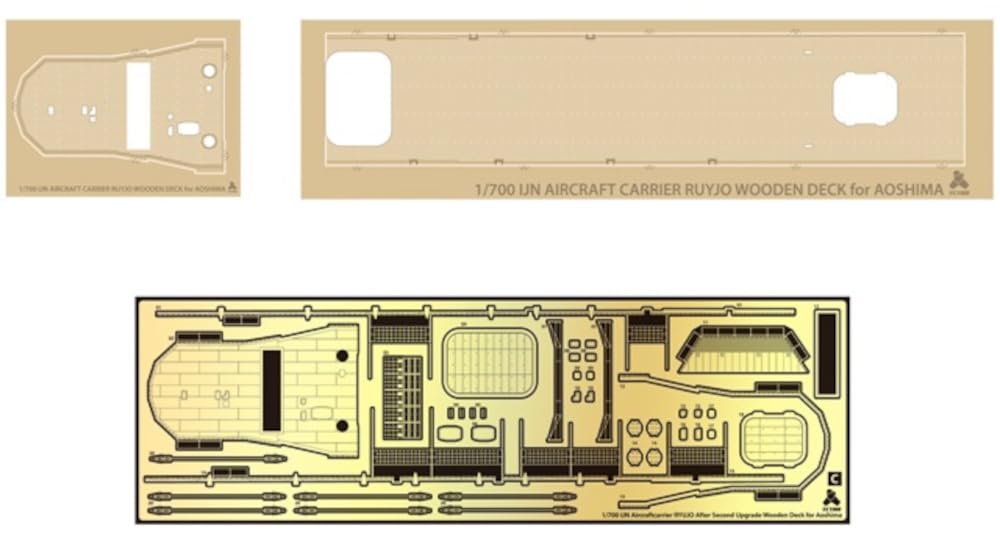 Tetra Model SA Series Japanese Aircraft Carrier Ryujo Wooden Deck with Etching Parts Company Plastic Model Parts SA7011 1/700 (for A)