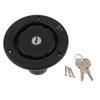 Universal Car Black PP 1 Piece Fuel Tank Gas Lid Filler & 2 Keys Set 4.33x3.15