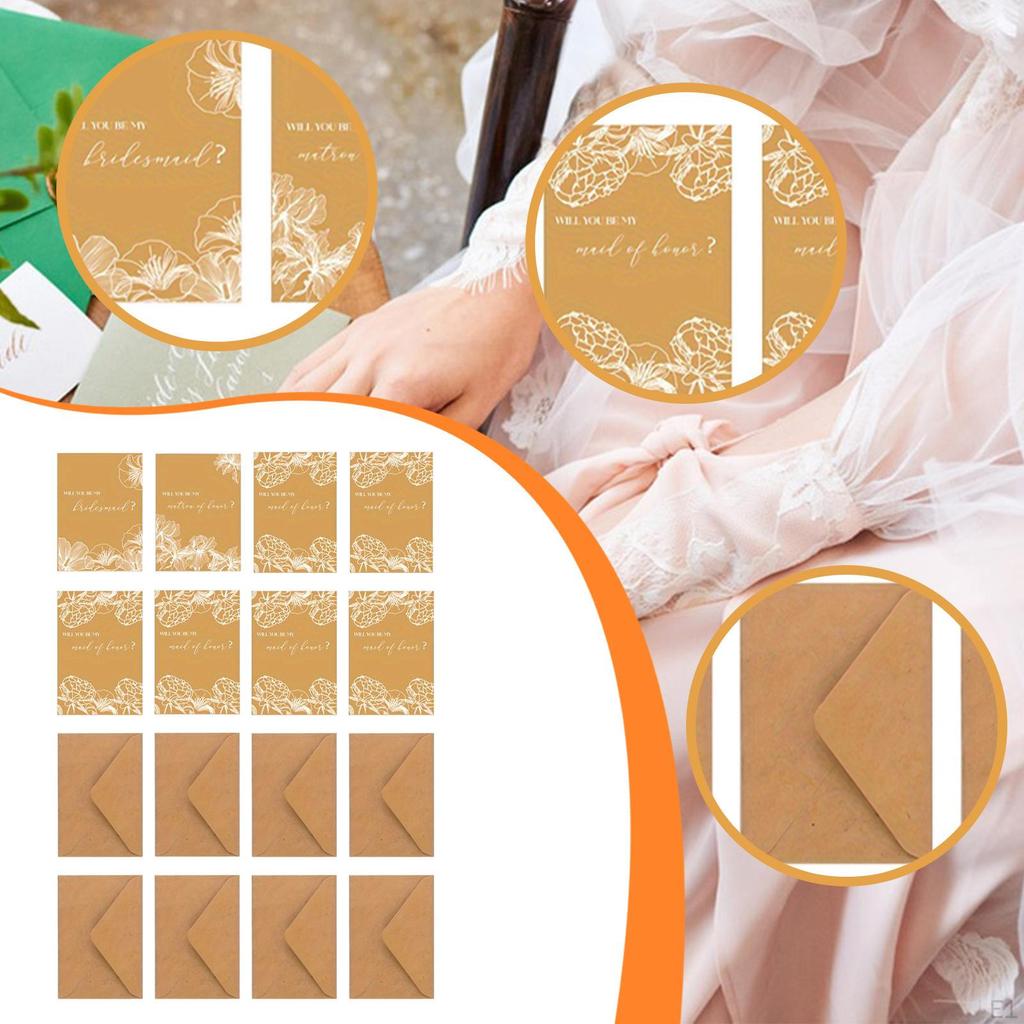 8x Bridesmaid Proposal Cards Ask Thick Paper Floral Romantic Classic Elegant 4x6