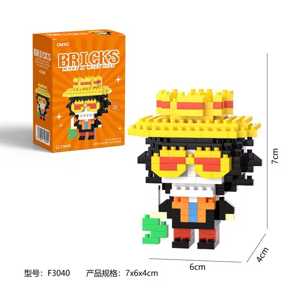 One Piece Building Block Set, Luffy and Zoro Figures, Anime Action Figures, Nami and Usopp Toys, Children's Toy Gifts