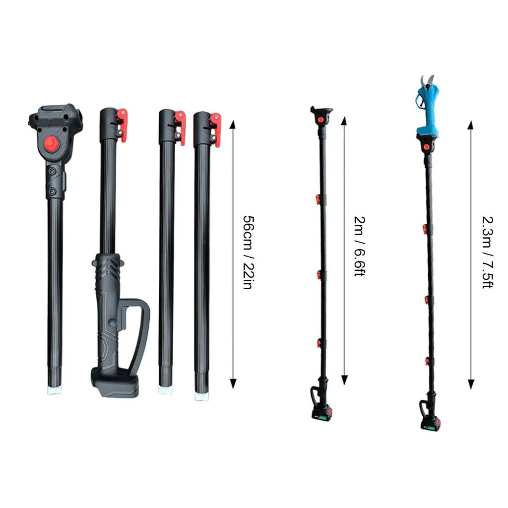 Extension Pole Sturdy Anti Slip Texture Pruning Saw Extension Pole Lightweight 6.6ft Aluminum Alloy for High Branch Trimming