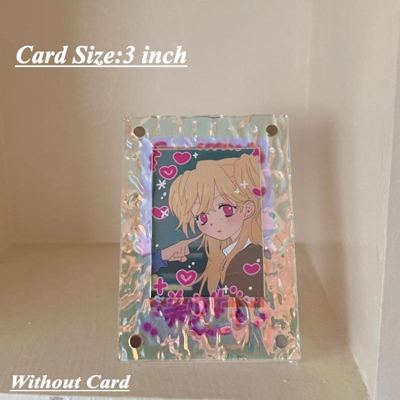 Crystal Ripple Acrylic Photo Frame Colorful Photocard Frame for 3 Inch Polaroid Kpop Card Standing Display Cute Girls Room Decor