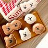 Adorable Ceramic Sauce Dish with Cute Dog & Bear Design - Single/Double Compartment Dip Bowl for Condiments, Snacks, Sushi, Soy