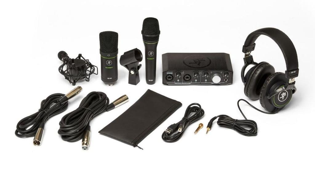 MACKIE Gesangs-Kondensator-USB-Audio-Interface-Set Producer Bundle Mikrofon, Mikrofon, Kopfhörer,