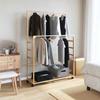 VidaXL Porte-vêtements et étagères et roulettes 90x35x155 cm bambou, porte-manteau, porte-manteau avec étagère, 4008916