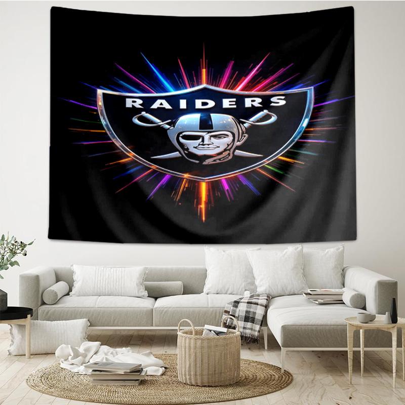 1PC Raiders Team Spirit Printed Tapestry Room Decoration Wall Hanging for Living Room Bedroom, dormitory, Birthday and Christmas gifts