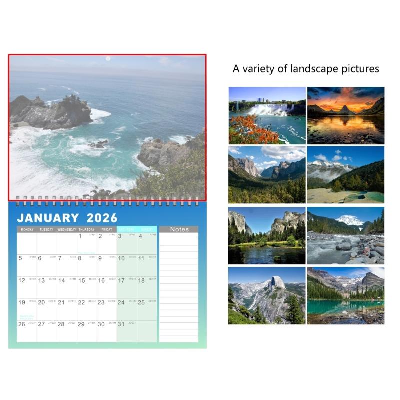 Calendario 2026 Calendario da parete 2026 12 mesi da gennaio. 2026 - Dicembre. Calendario da parete 2026 con decorazioni da tavolo in carta spessa