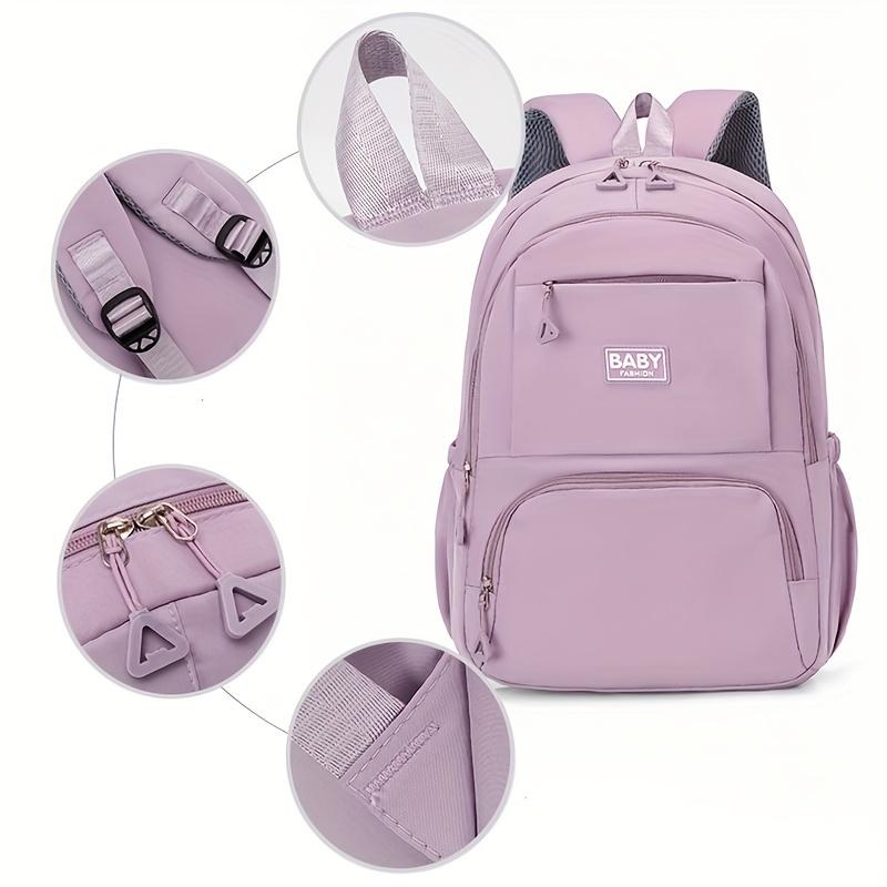 Fashion Casual Solid Color Backpack Unisex School Bag