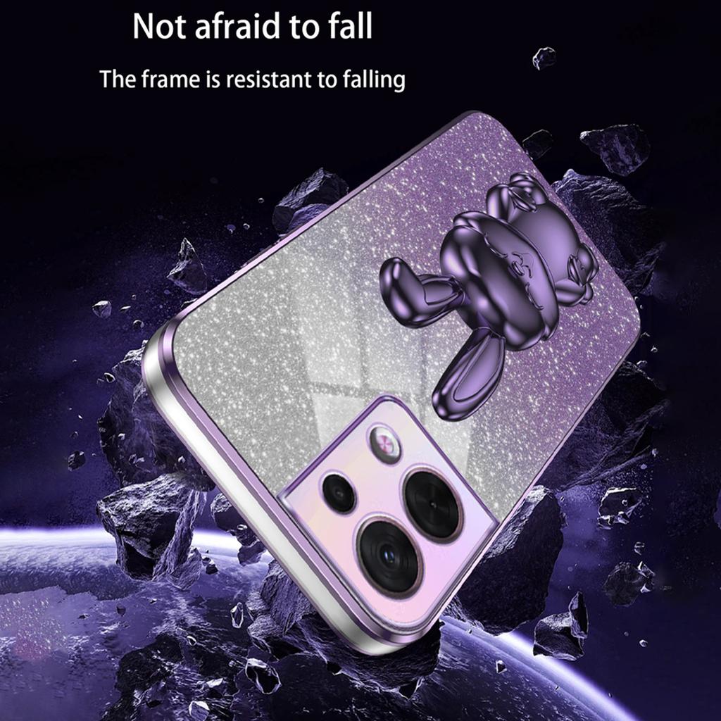 Cell Phone Case for Oppo Reno8 5G (Global Version),PC+TPU Cute Rabbit Kickstand Cover