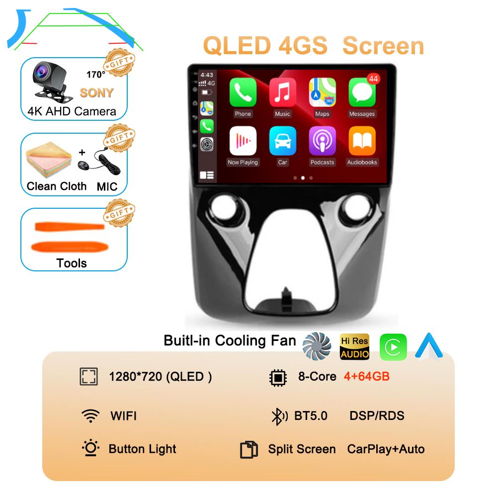 Android 14 Car Radio For Peugeot 108 For Toyota Aygo B40 2014-2021 Multimedia Video Player Navigation Stereo GPS 2din 2 Din DSP