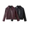 Kaslead New Arrival Women's Clothing Fashion Style Fashion Minimalist Versatile Casual Long Sleeve Leather Jacket Coat